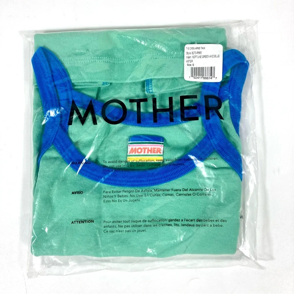 Mother The Open Arms Tank Top Neptune Green And Blue Aster XS M NWT - Picture 9 of 16